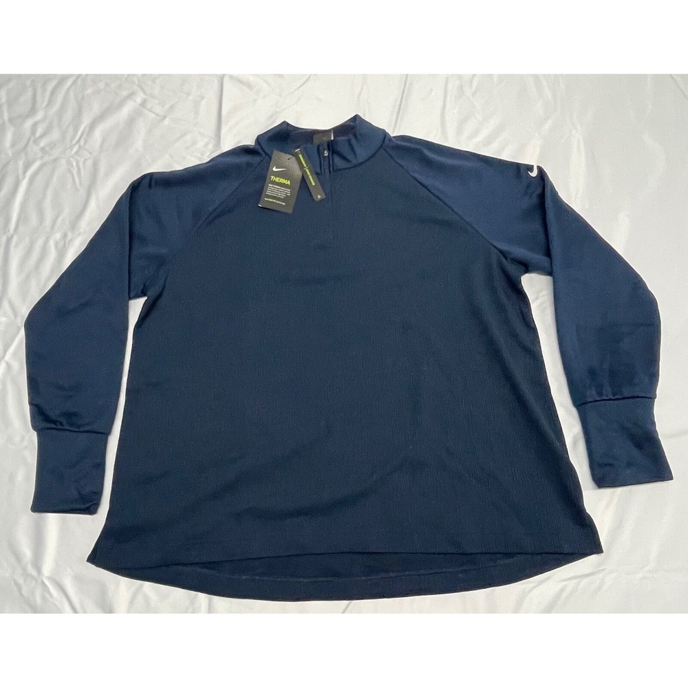 Nike Womens Long Sleeve Golf Top 1/4 Zip CU0817-419 BLUE SIZE XL